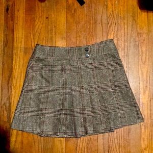 Plaid Wool Campaigne Skirt-6